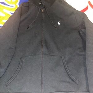 MENS SIZE LARGE POLO TECH KNIT ZIP UP HOODIE USED GOOD CONDITION!